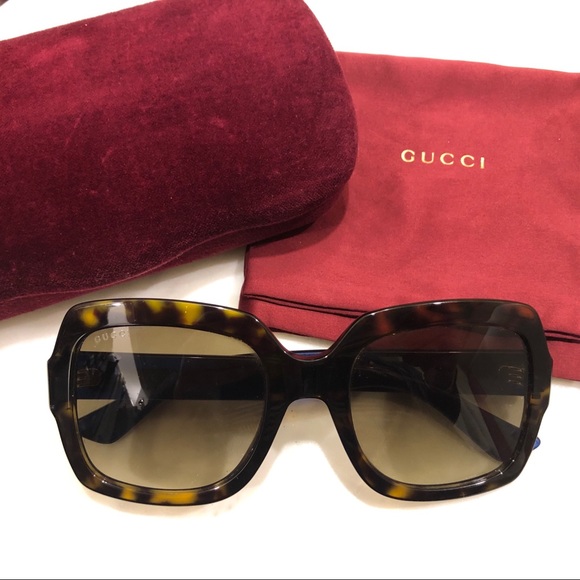 gucci blue and red stripe sunglasses